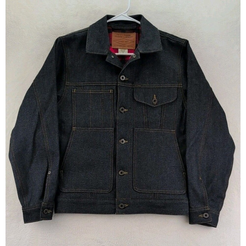 C.C. Filson Lined Denim Short Cruiser Jacket Raw Indigo Men's Sz XS Made in USA